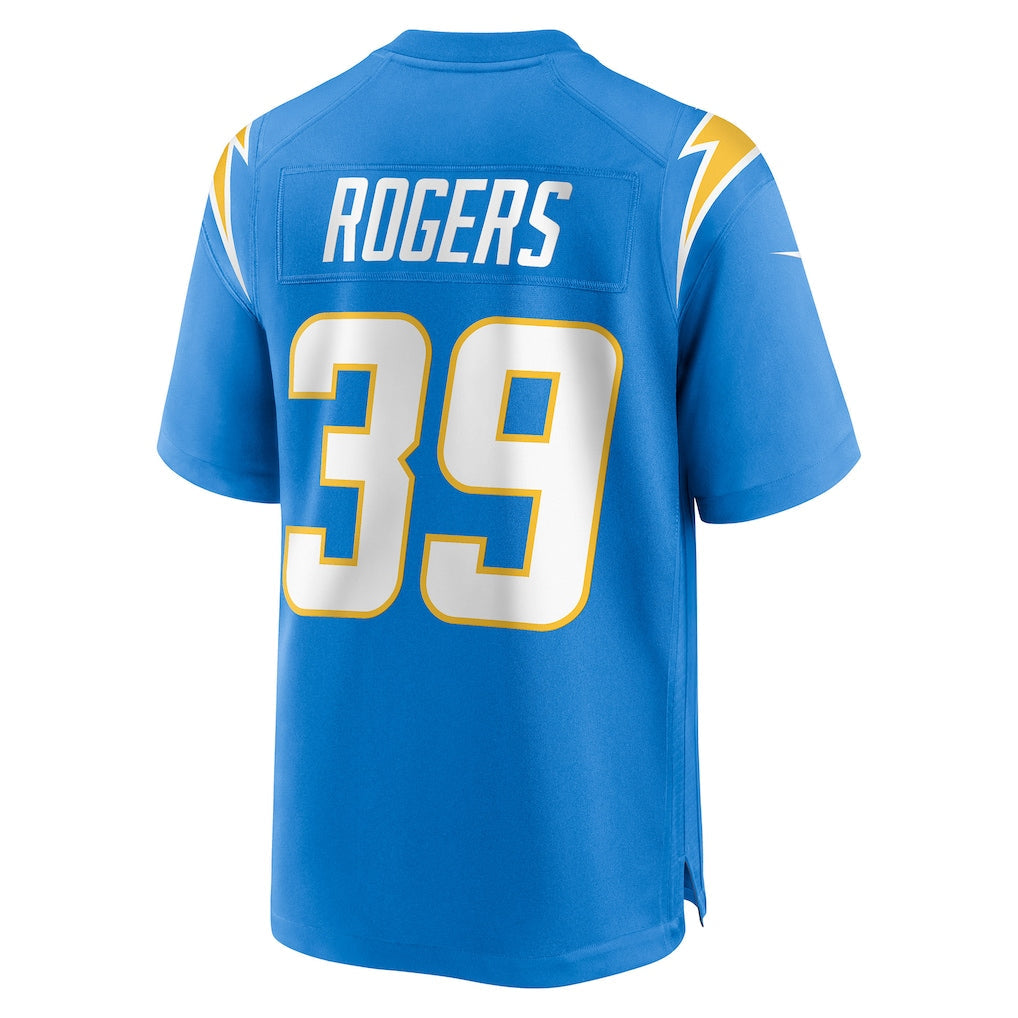 Tlead LA.Chargers #39 Eric Rogers Powder Blue Team Game Jersey