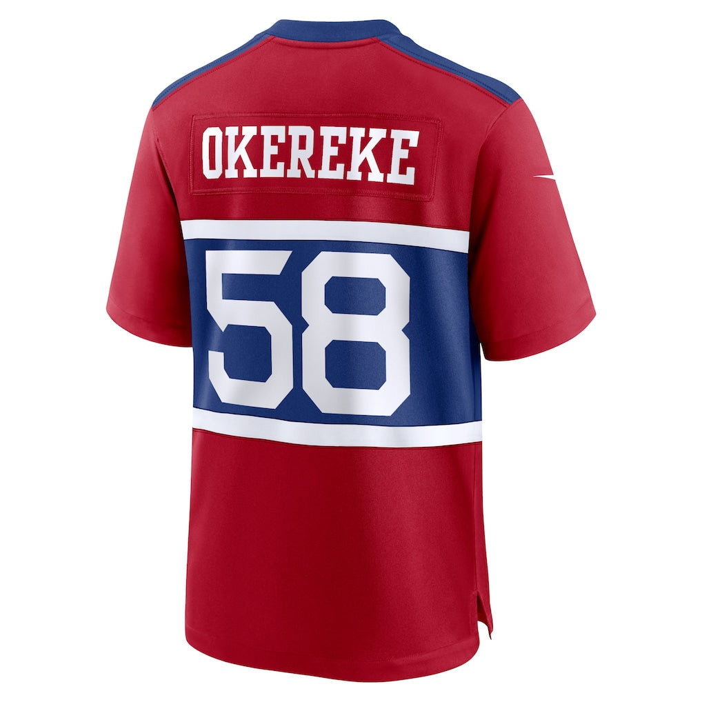 Tlead NY.Giants #58 Bobby Okereke Century Red Alternate Player Game Jersey