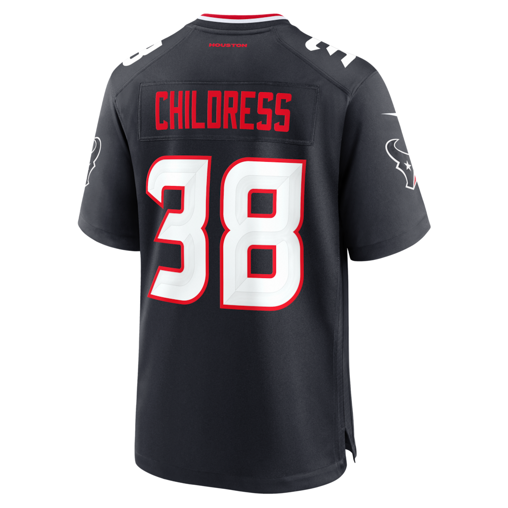Tlead H.Texans #38 Zion Childress Navy Team Game Jersey