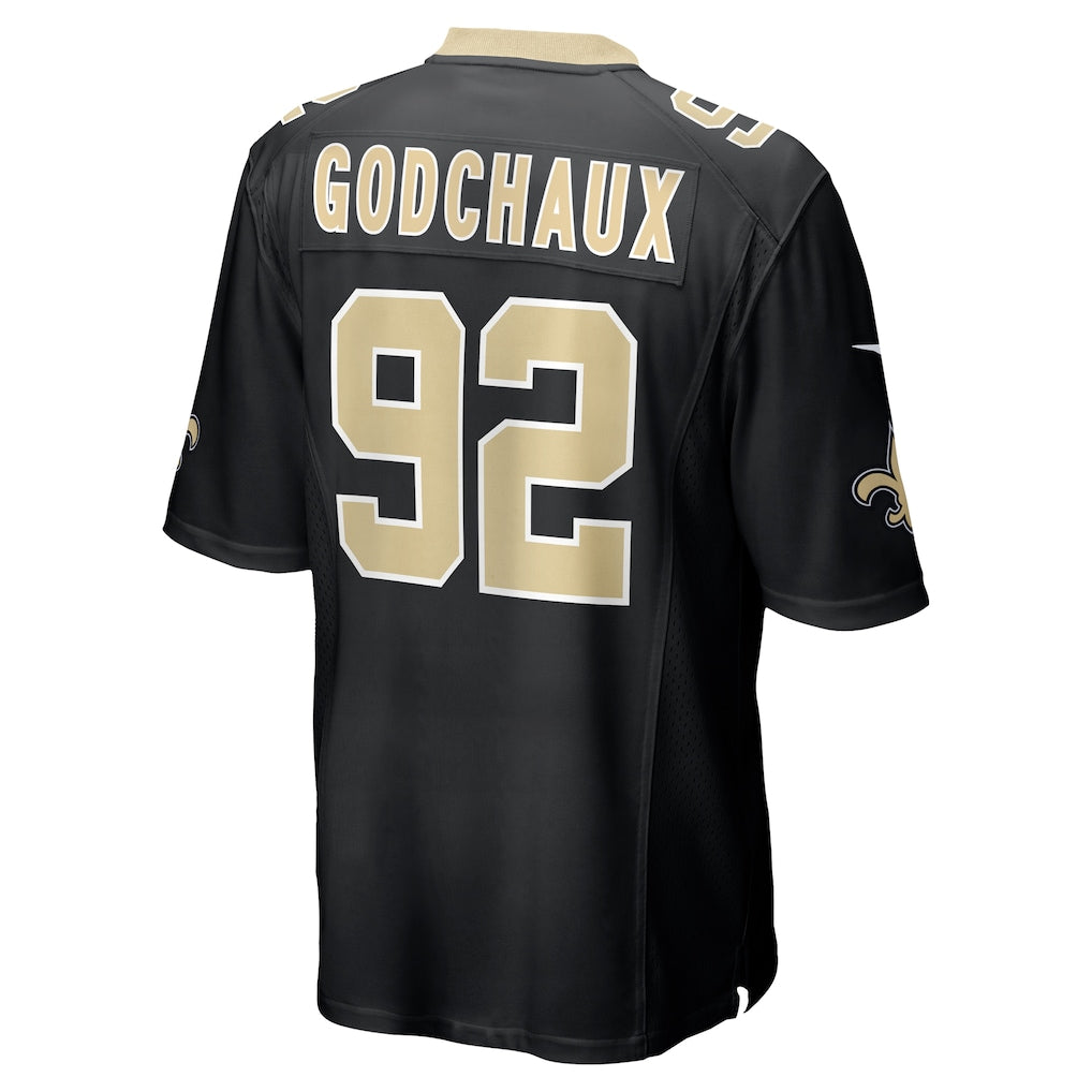 Tlead NO.Saints #92 Davon Godchaux Black Team Game Jersey