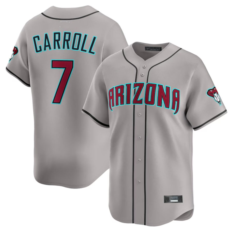 Tlead A.Diamondbacks #7 Corbin Carroll Player Gray Limited American Personalized Stitched Jerseys