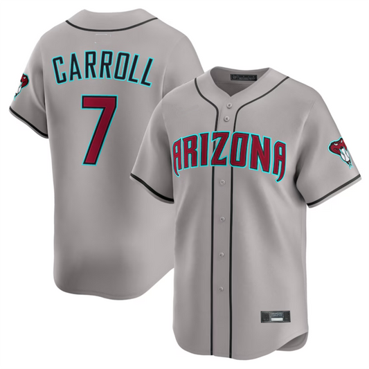 Tlead A.Diamondbacks #7 Corbin Carroll Player Gray Limited American Personalized Stitched Jerseys