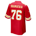 Tlead KC.Chiefs #76 Kingsley Suamataia Red Game Jersey