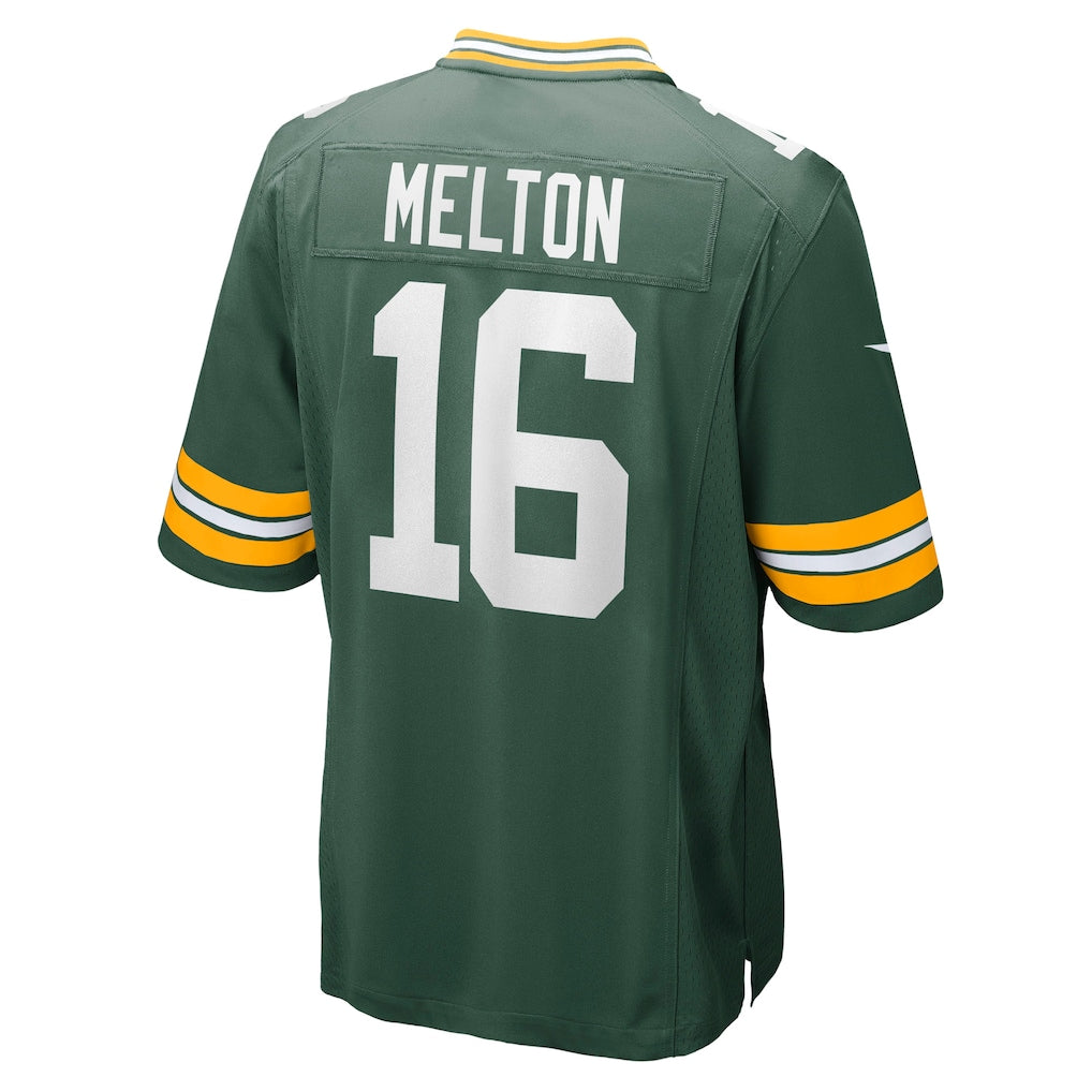 Tlead GB.Packers #16 Bo Melton Green Team Game Jersey