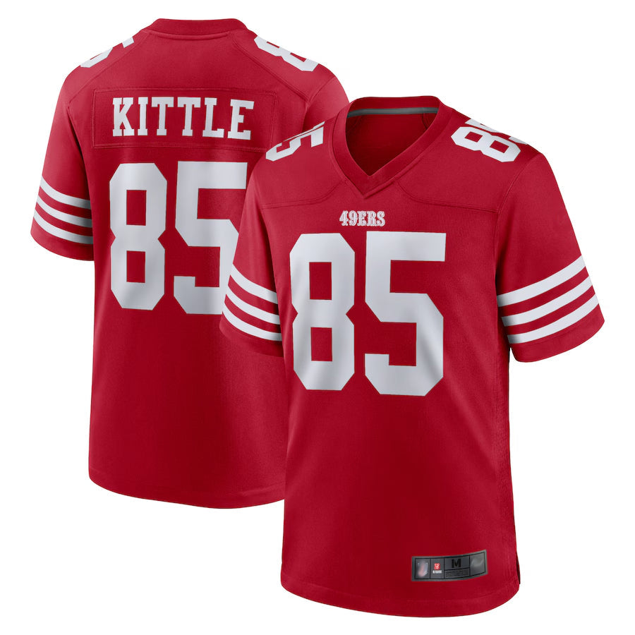 Tlead SF.49ers #85 George Kittle Player Scarlet Player Game Stitched Jerseys