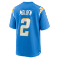 Tlead LA.Chargers #2 Elijah Molden Powder Blue Team Game Jersey