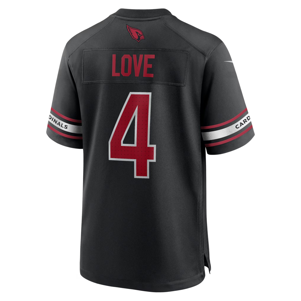 Tlead A.Cardinals #4 Jeremiyah Love Black Game Player Stitched Jerseys