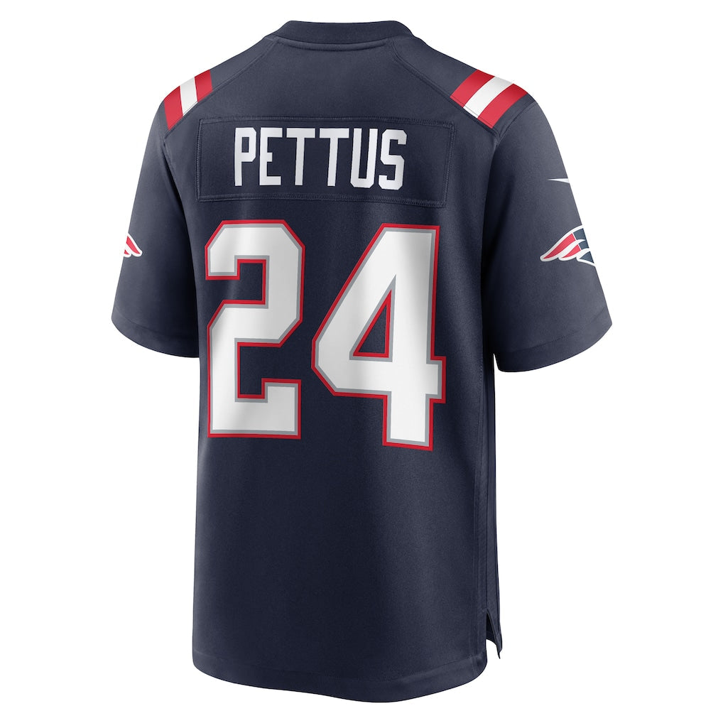 Tlead NE.Patriots #24 Dell Pettus Navy Game Retired Player Jersey