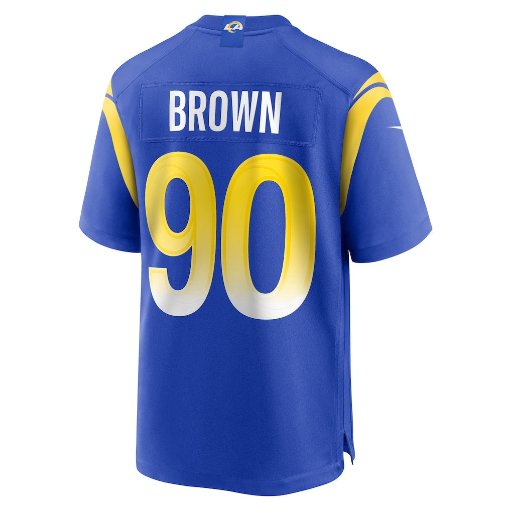 Tlead LA.Rams #90 Earnest Brown IV Royal Team Game Jersey