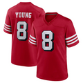 Tlead #8 Steve Young Player SF.49ers Scarlet Alternate Game Stitched Jerseys