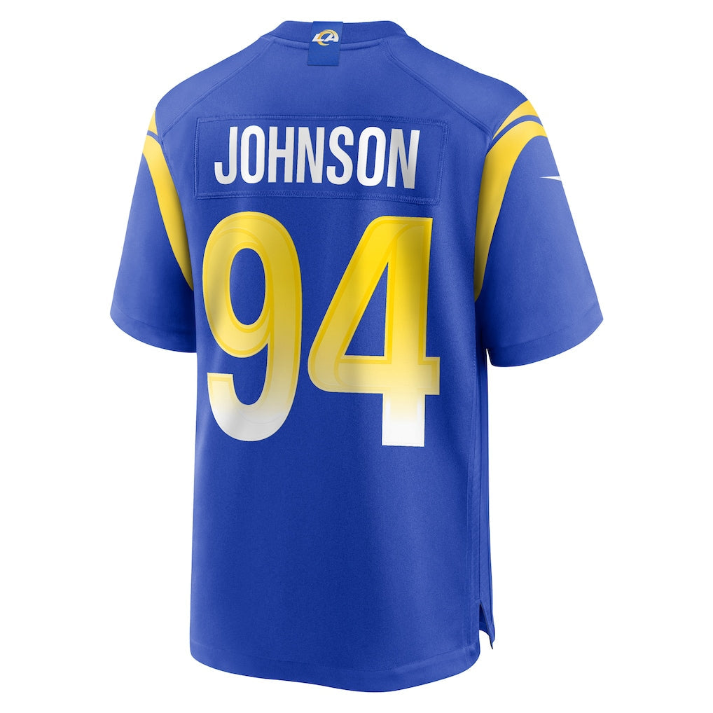 Tlead LA.Rams #94 Desjuan Johnson Royal Home Game Jersey