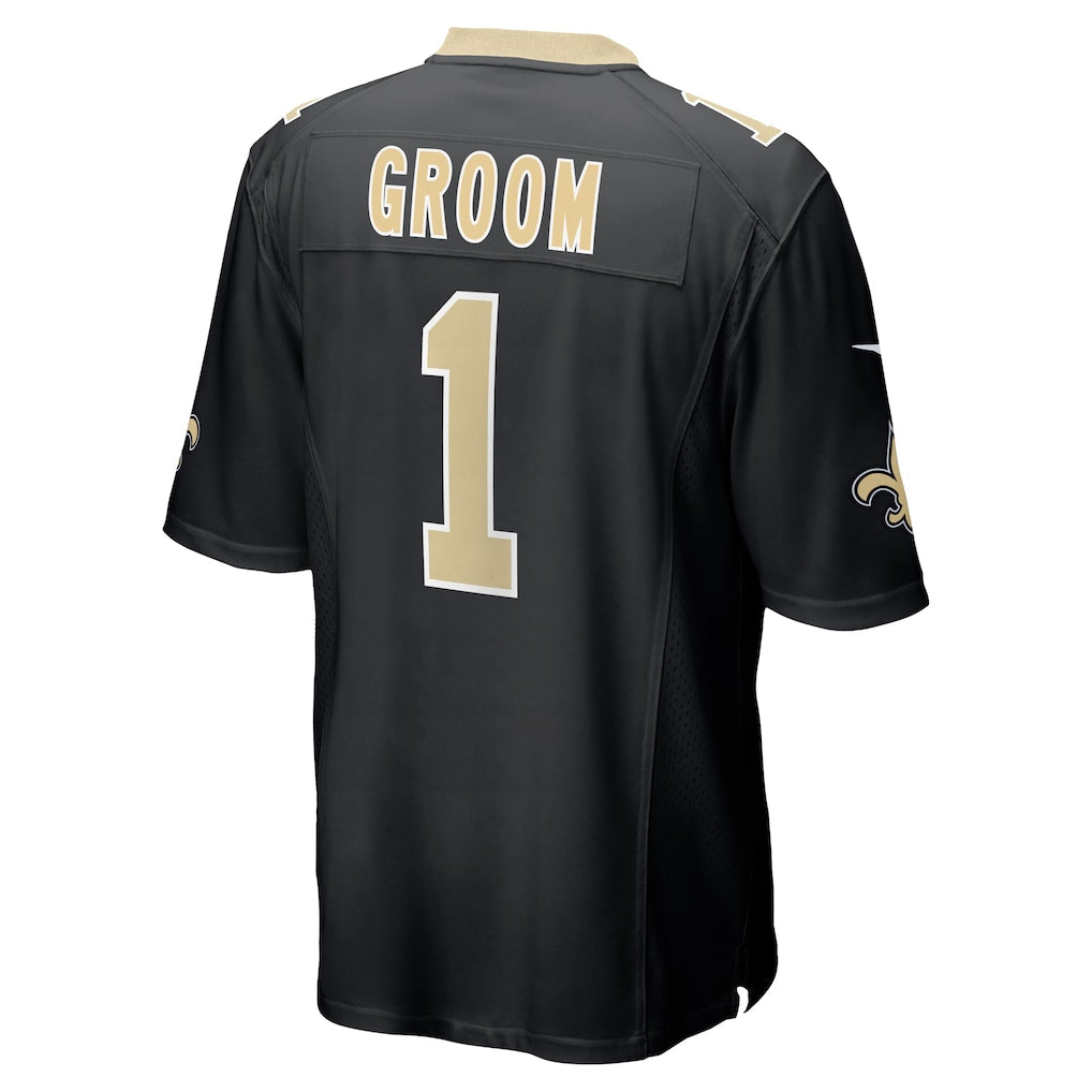 Tlead NO.Saints #1 Groom Black Game Jersey