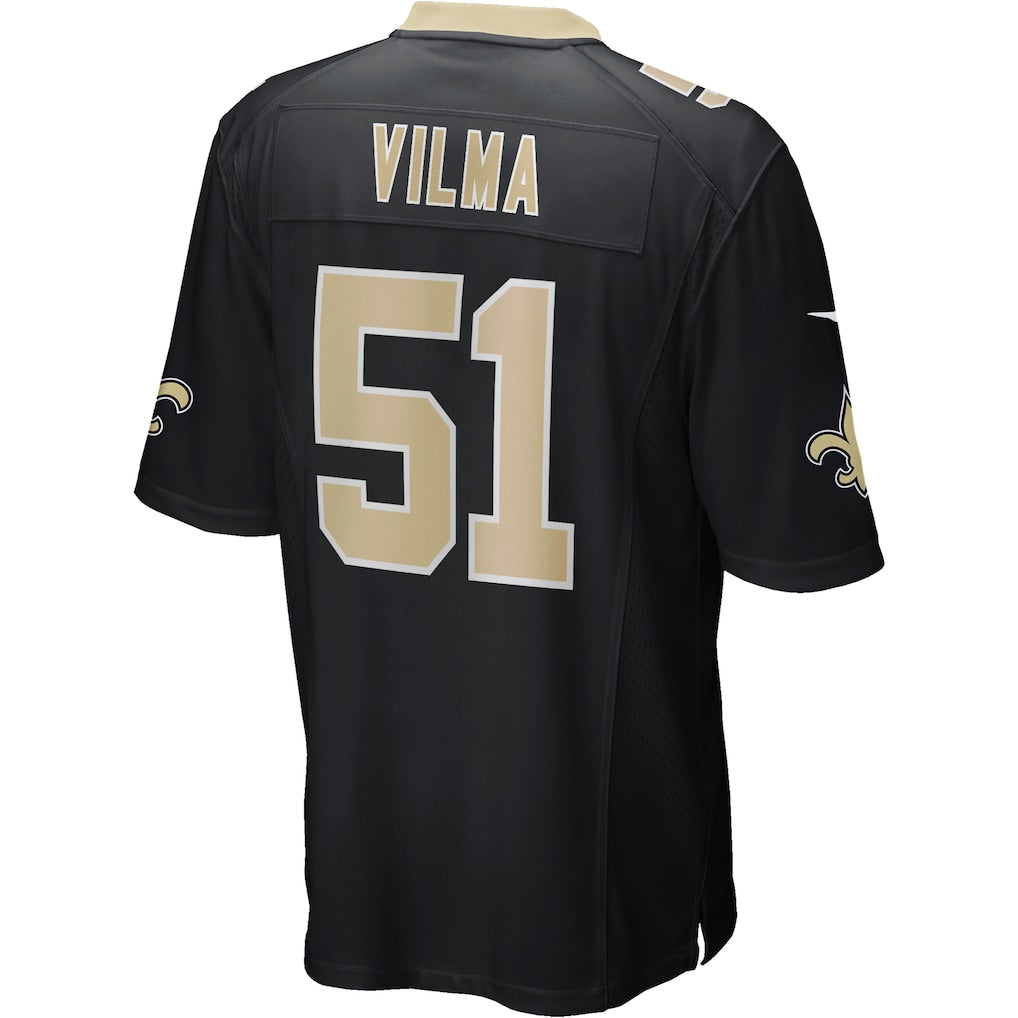 Tlead NO.Saints #51 Jonathan Vilma Black Game Retired Player Jersey