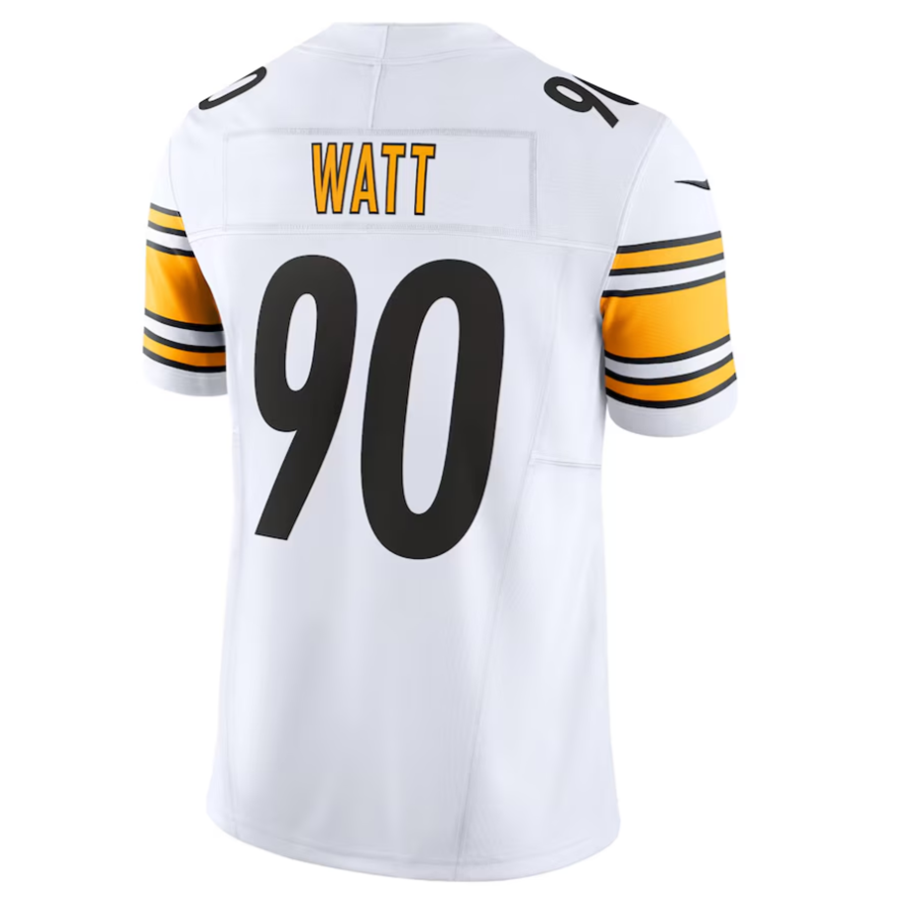 Tlead #90 T.J. Watt Player P.Steelers White Vapor F.U.S.E. Limited Stitched Jersey