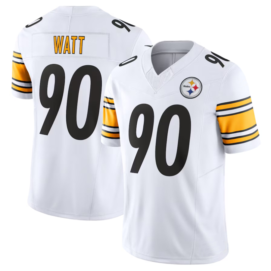 Tlead #90 T.J. Watt Player P.Steelers White Vapor F.U.S.E. Limited Stitched Jerseys