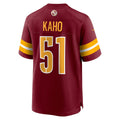 Tlead W.Commanders #51 Ale Kaho Burgundy Team Game Jersey
