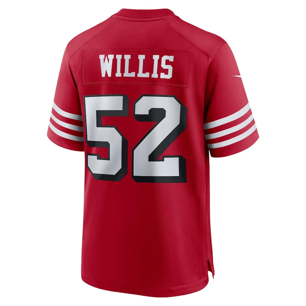 Tlead SF.49ers #52 Patrick Willis Scarlet Retired Player Alternate Game Jersey