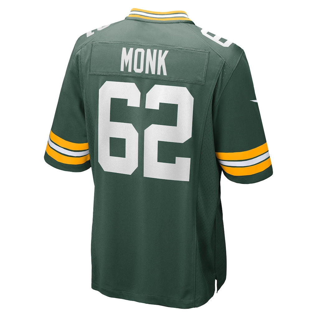 Tlead GB.Packers #62 Jacob Monk Green Game Jersey