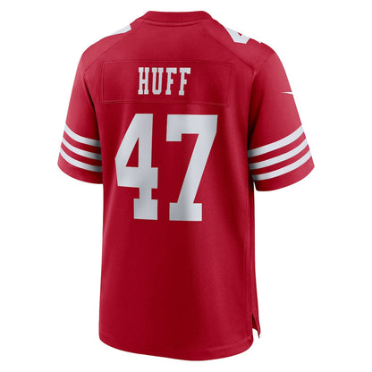 Tlead SF.49ers #47 Bryce Huff Scarlet Team Game Jersey