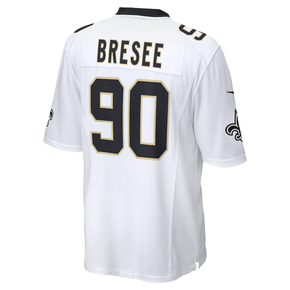 Tlead NO.Saints #90 Bryan Bresee White Game Jersey