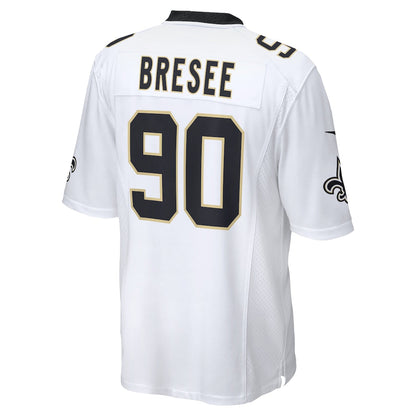 Tlead NO.Saints #90 Bryan Bresee White Game Jersey