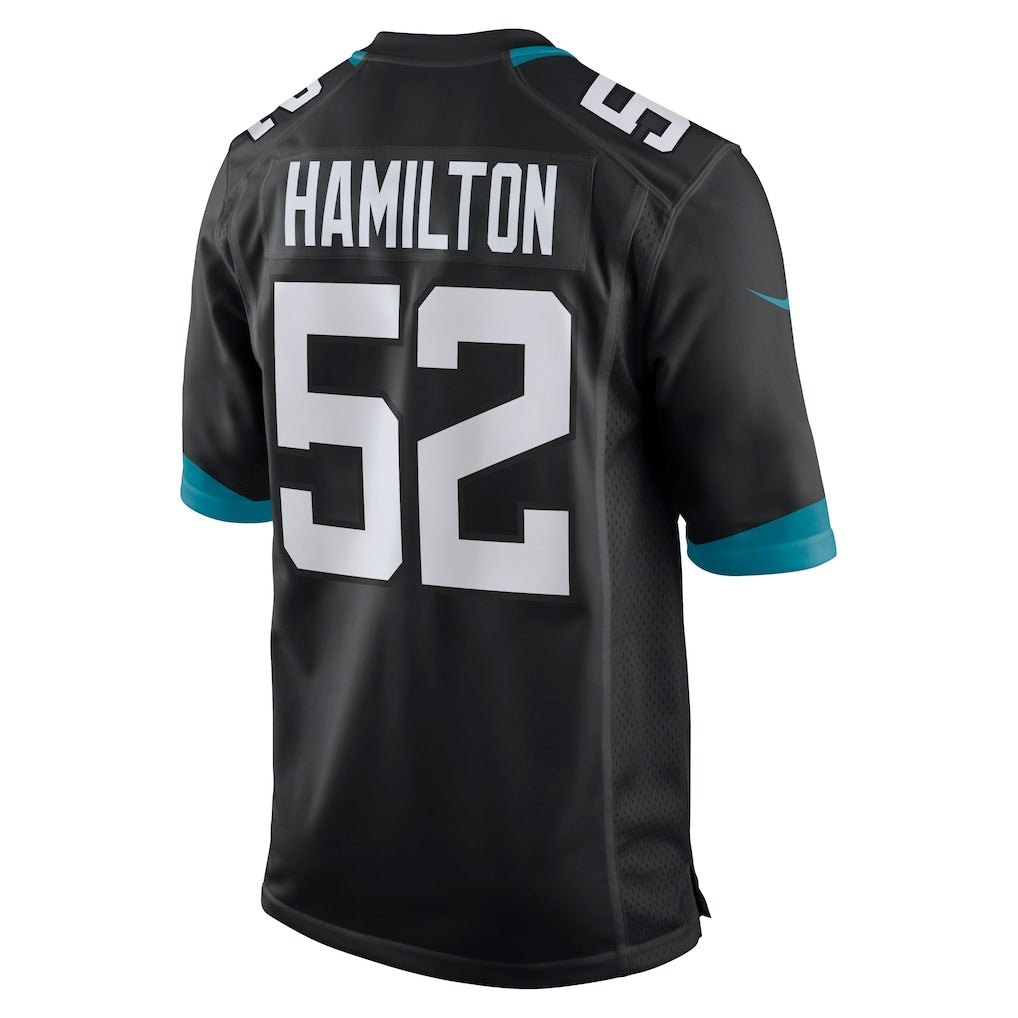 Tlead J.Jaguars #52 DaVon Hamilton Black Game Jersey