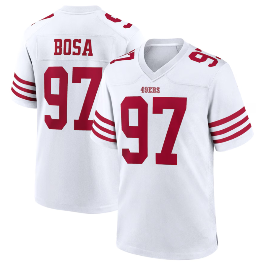 Tlead SF.49ers #97 Nick Bosa Player White Game Stitched Jerseys