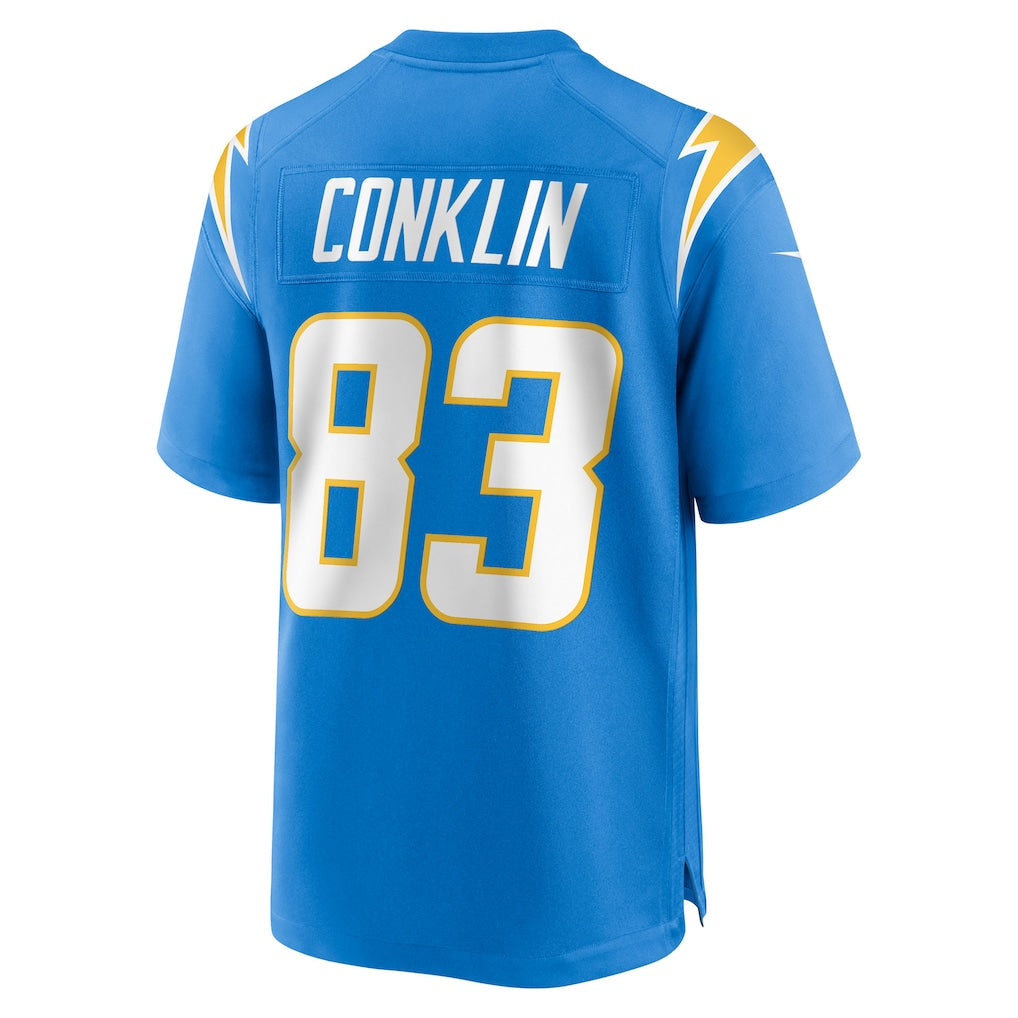 Tlead LA.Chargers #83 Tyler Conklin Powder Blue Team Game Jersey
