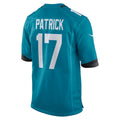 Tlead J.Jaguars #17 Tim Patrick Teal Team Game Jersey