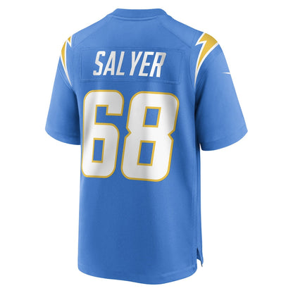 Tlead LA.Chargers #68 Jamaree Salyer Powder Blue Player Game Jersey