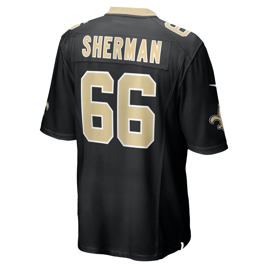 Tlead NO.Saints #66 William Sherman Black Team Game Jersey