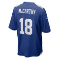 Tlead NY.Giants #18 J.J. McCarthy Royal Team Game Jersey