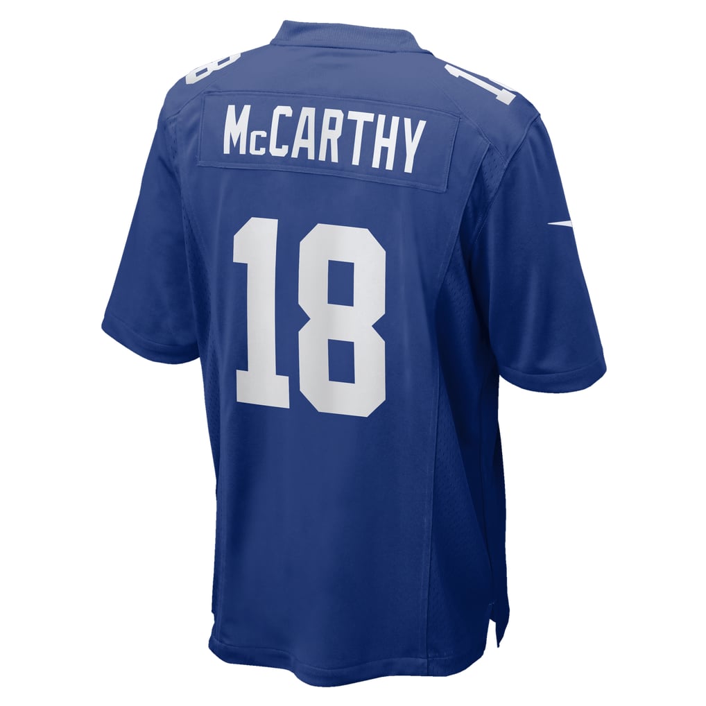 Tlead NY.Giants #18 J.J. McCarthy Royal Team Game Jersey
