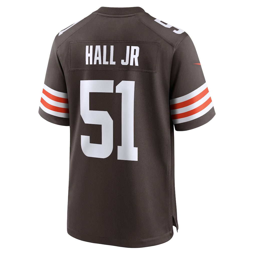 Tlead C.Browns #51 Mike Hall Jr. Brown Team Game Jersey