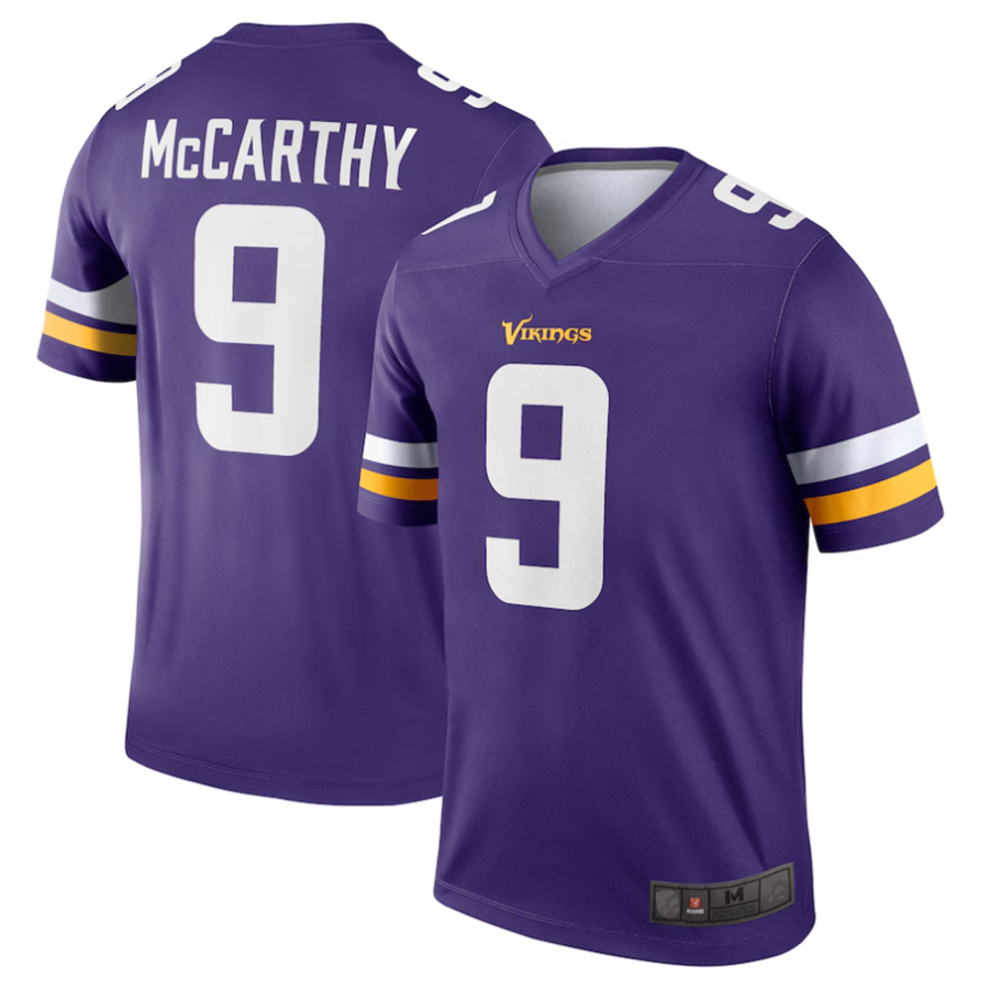 Tlead #9 J.J. McCarthy Player MN.Vikings Purple Alternate Legend Stitched Jerseys