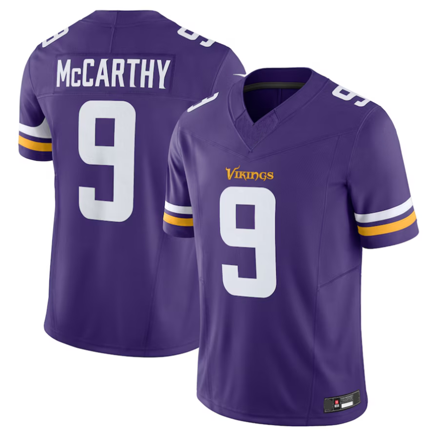 Tlead #9 J.J. McCarthy Player MN.Vikings Purple Vapor F.U.S.E. Limited Stitched Jerseys