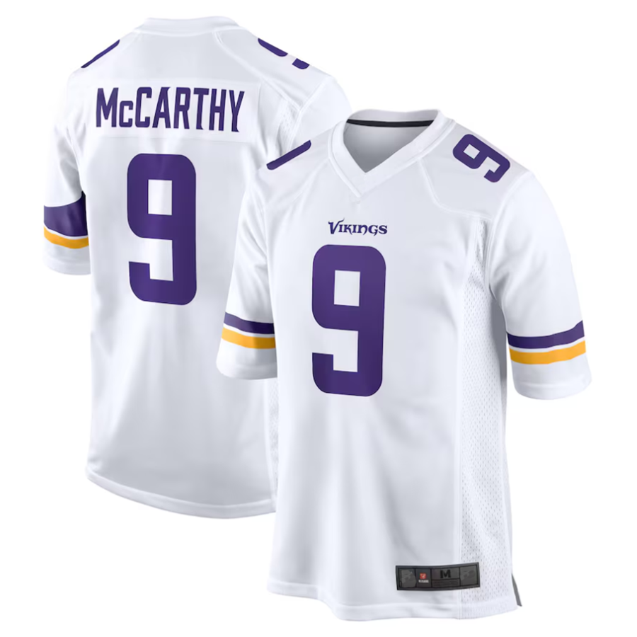 Tlead #9 J.J. McCarthy Player MN.Vikings White Game Stitched Jerseys