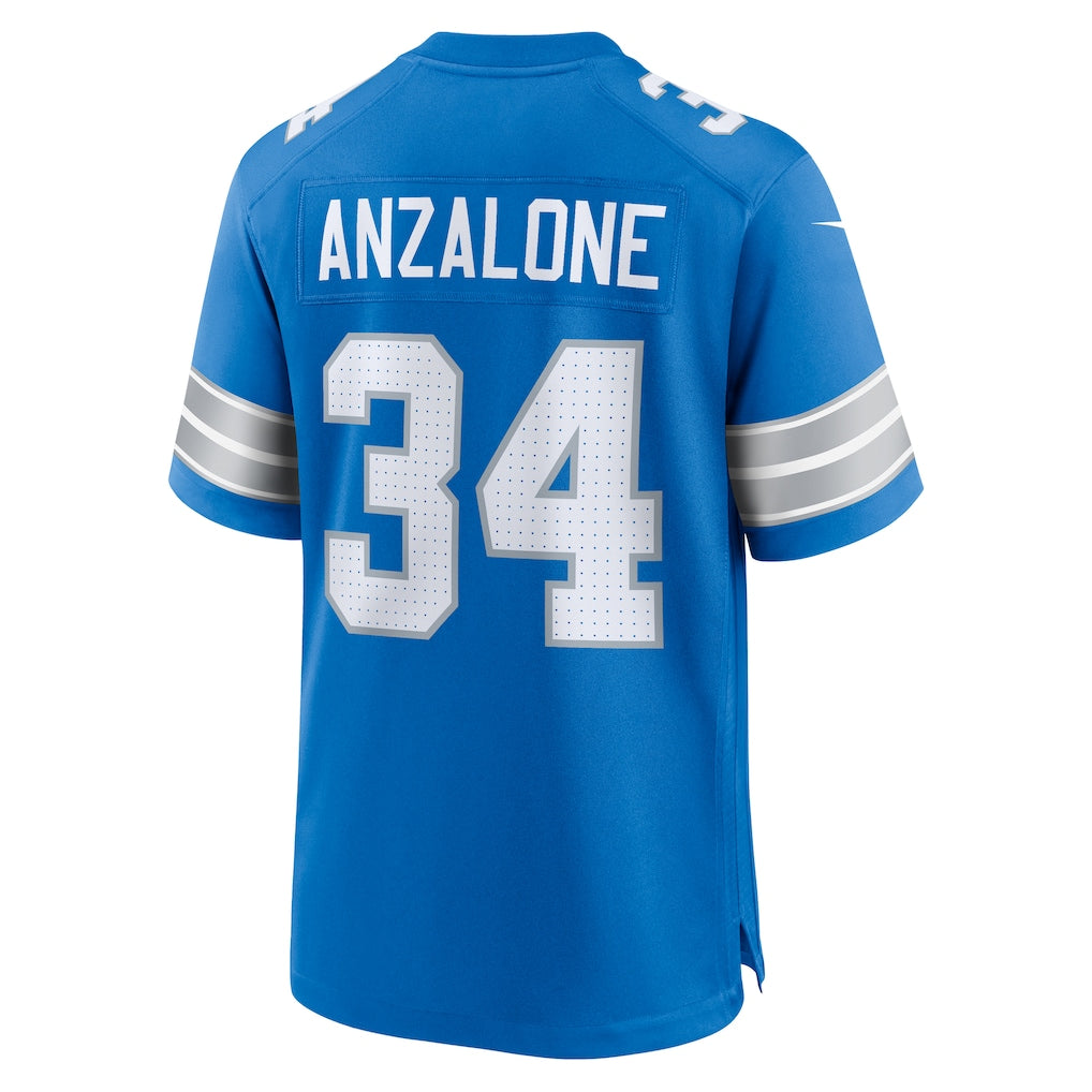Tlead D.Lions #34 Alex Anzalone Blue Game Jersey