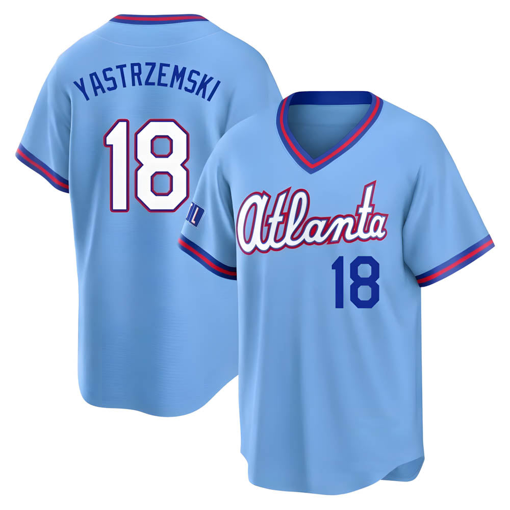 Tlead A.Braves #18 Mike Yastrzemski player Blue Limited Powder 2026 City Connect Stadium Stitched Jerseys