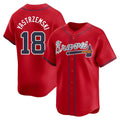 Tlead A.Braves #18 Mike Yastrzemski player Red Limited Alternate Stitched Jerseys