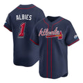 Tlead A.Braves #1 Ozzie Albies Player Navy Limited 2025 Speedway Classic Alternate Stitched Jerseys