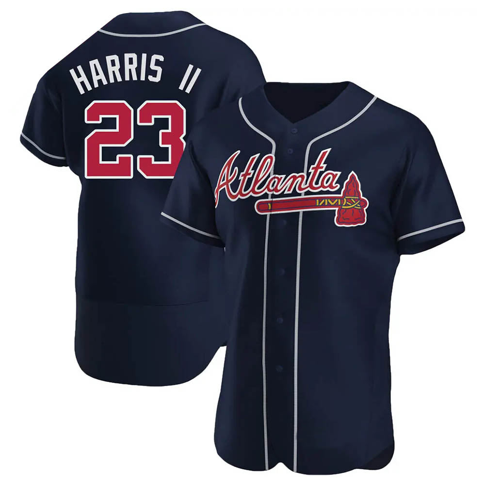 Tlead A.Braves #23 Michael Harris II player Navy Authentic Alternate Stitched Jerseys