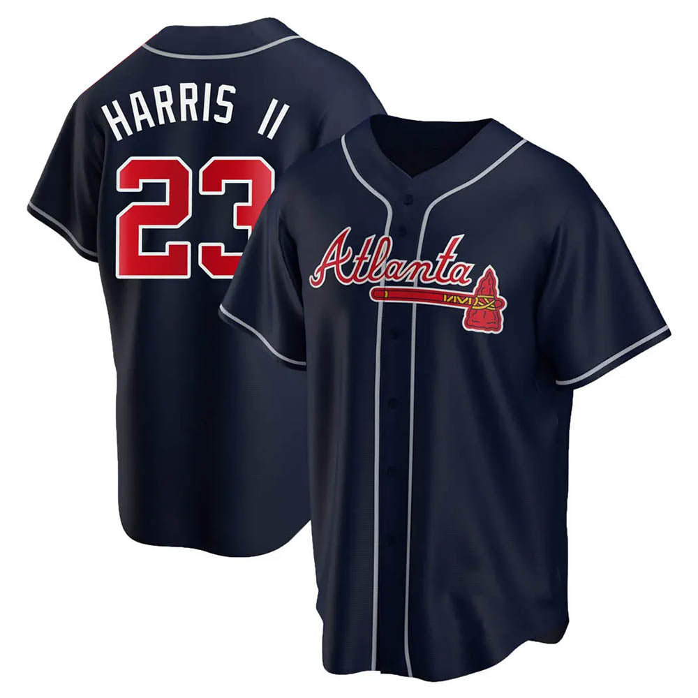 Tlead A.Braves #23 Michael Harris II player Navy Replica Alternate Stitched Jerseys
