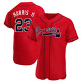 Tlead A.Braves #23 Michael Harris II player Red Authentic Alternate Stitched Jerseys