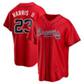 Tlead A.Braves #23 Michael Harris II player Red Replica Alternate Stitched Jerseys