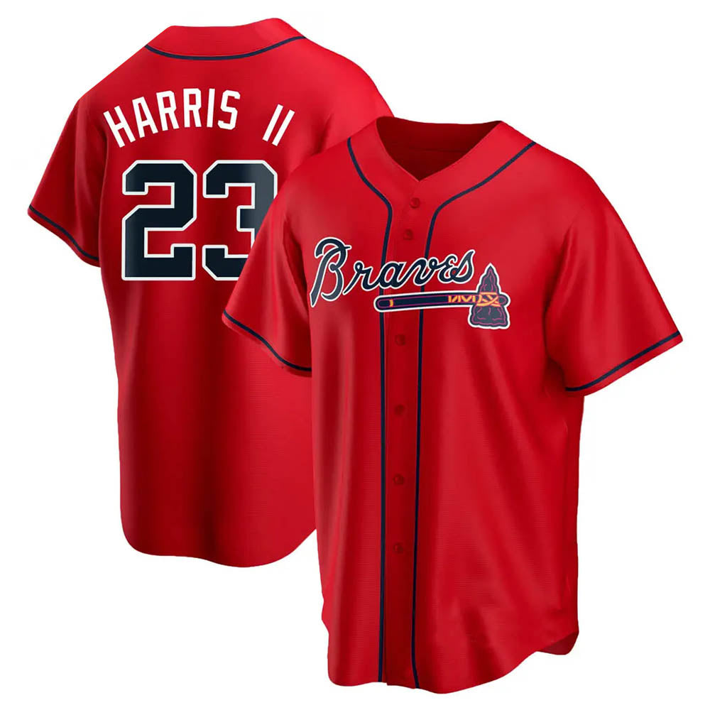 Tlead A.Braves #23 Michael Harris II player Red Replica Alternate Stitched Jerseys