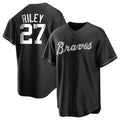 Tlead A.Braves #27 Austin Riley Player Black&White Replica Stitched Jerseys