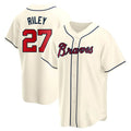 Tlead A.Braves #27 Austin Riley Player Cream Replica Alternate Stitched Jerseys