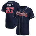 Tlead A.Braves #27 Austin Riley Player Navy Authentic Alternate Stitched Jerseys