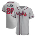 Tlead A.Braves #28 Matt Olson Player Gray Authentic Road Stitched Jerseys